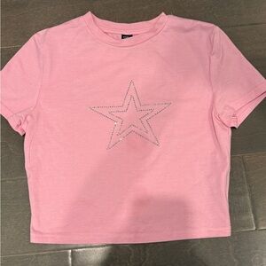 SHEIN Pink Star Kids T-Shirt